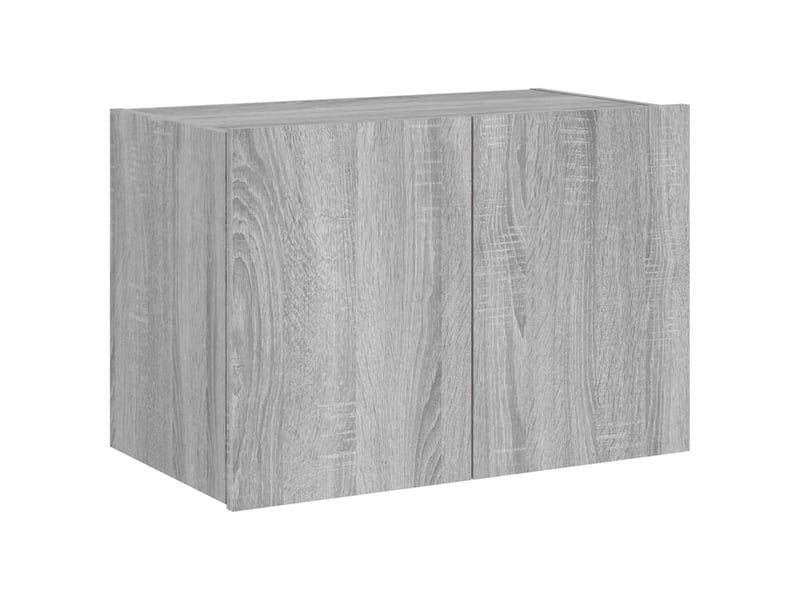  Meuble tv - banc tv - meuble de rangement mural avec lumières led sonoma gris 60x35x41 cm  - Conforama C