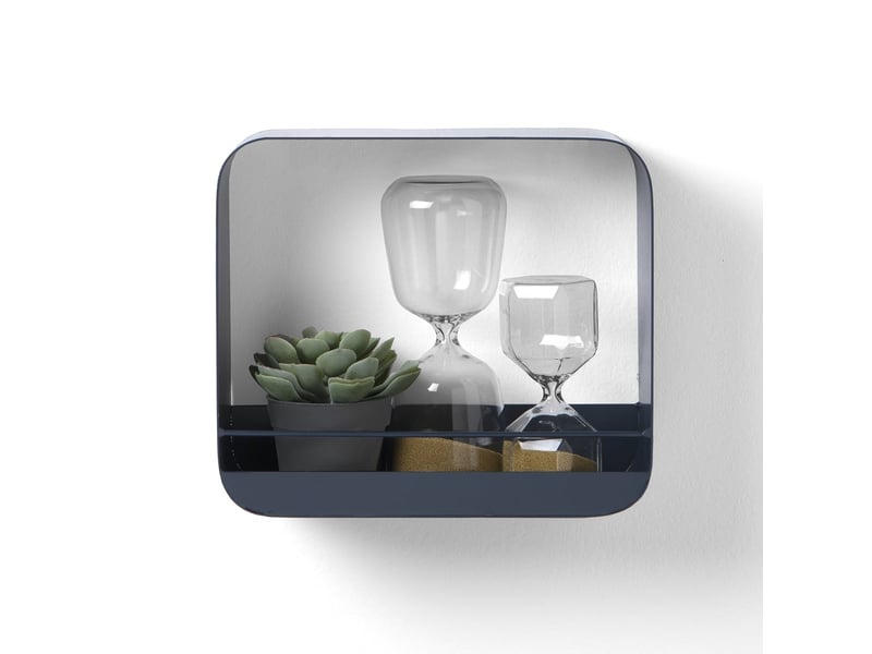 Étagère murale carrée design en acier bleu pétrole jasper  - Conforama C