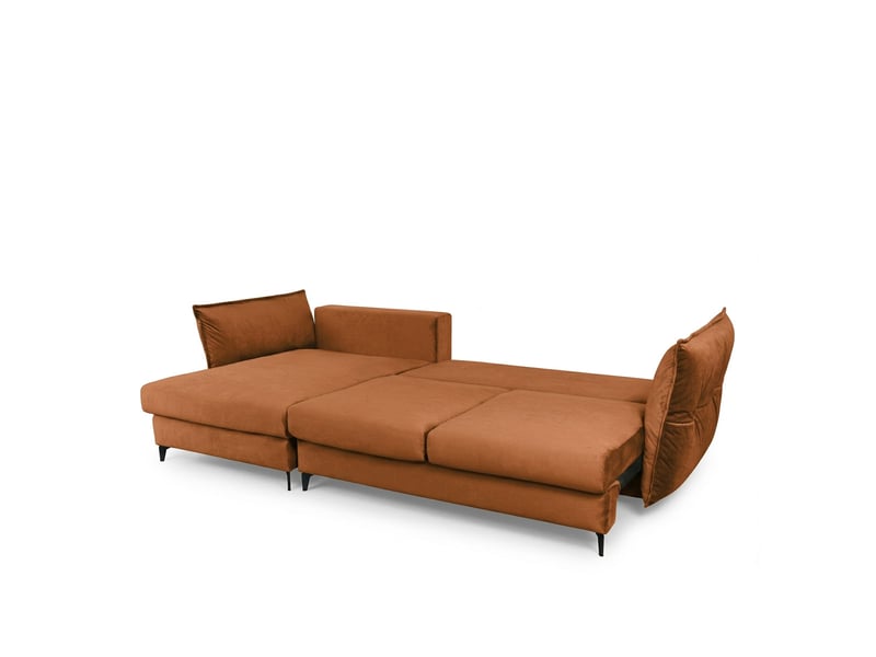  Canapé angle gauche verduro en velours terracota - 3 places 3CA55.PI.3AC.G.21 - Conforama E