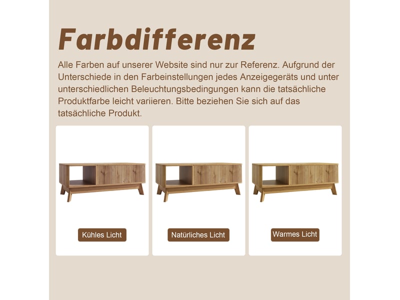  Table basse relevable en mdf – motif ondulé 3d, rangement et niche ouverte – naturel 95 x 48 x 50 cm  - Conforama D