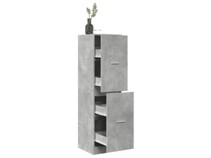 Meuble de rangement, armoire d'apothicaire gris béton 40x41x144,5 cm bois ingénierie