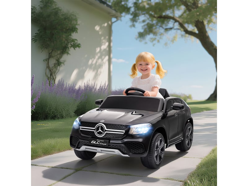  Voiture électrique pour enfants, 12 v, avec télécommande, lumières led, musique, 3 vitesses, 3-6 ans, noire  - Conforama D