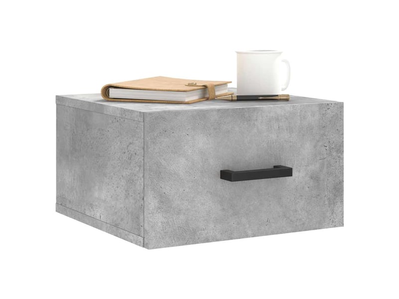 Lot de 2 table de chevet murales, table d'appoint gris béton 35x35x20 cm shl4257  - Conforama C