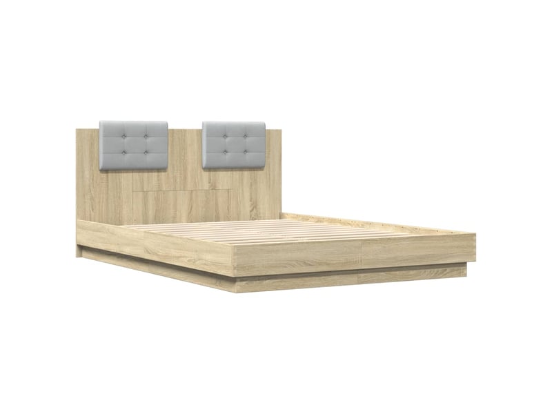  Lit double- lit adulte -  cadre de lit sans matelas chêne sonoma 150x200 cm  - Conforama B