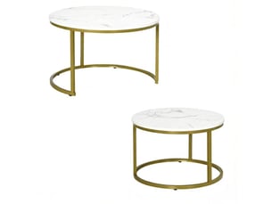 Table basse rond(e) coloris bicolore <strong>WISHDOR</strong> <strong></strong> - 74 cmx59 cm