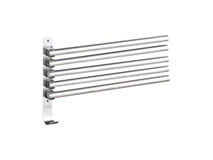 Porte-serviettes pivotant 5 barres avec crochets. Bras pliables en acier inoxydable pour salle de bain et cuisine, multicolore