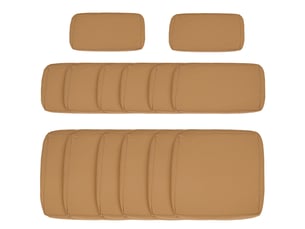 Lot de 14 housses de rechange coussins salon de jardin - 6 housses coussin d'assise, 8 housses coussin dossier marron
