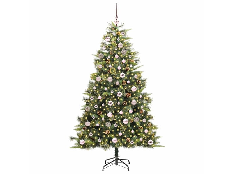  Sapin de noël - arbre de noël artificiel avec branches pliables et cônes 180 cm  - Conforama C
