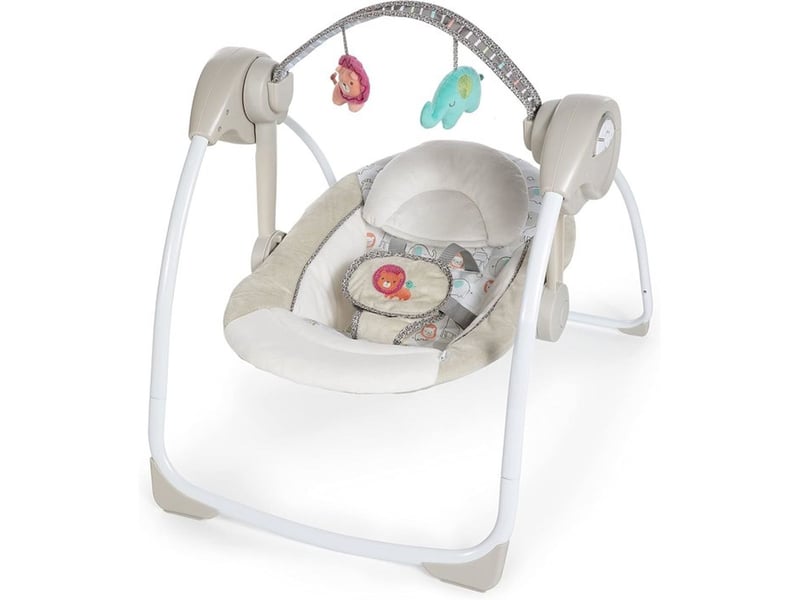  Balancelle compacte electrique bebe beige avec 6 vitesses 2 positions minuterie 6 melodies controle volume technologie silencieuse pliant 60194 - Conforama A