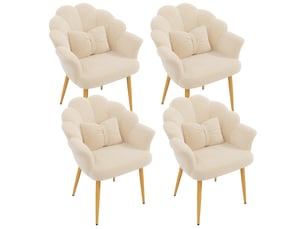 Fauteuil fixe <strong>HAUSS SPOLE</strong> <strong></strong> Tissu bouclette beige vendu Par 4