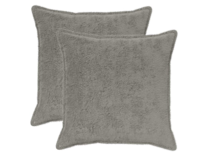 Lot de 2 housses de coussin houten gris clair 65 x 65 cm cf49314 - Conforama A