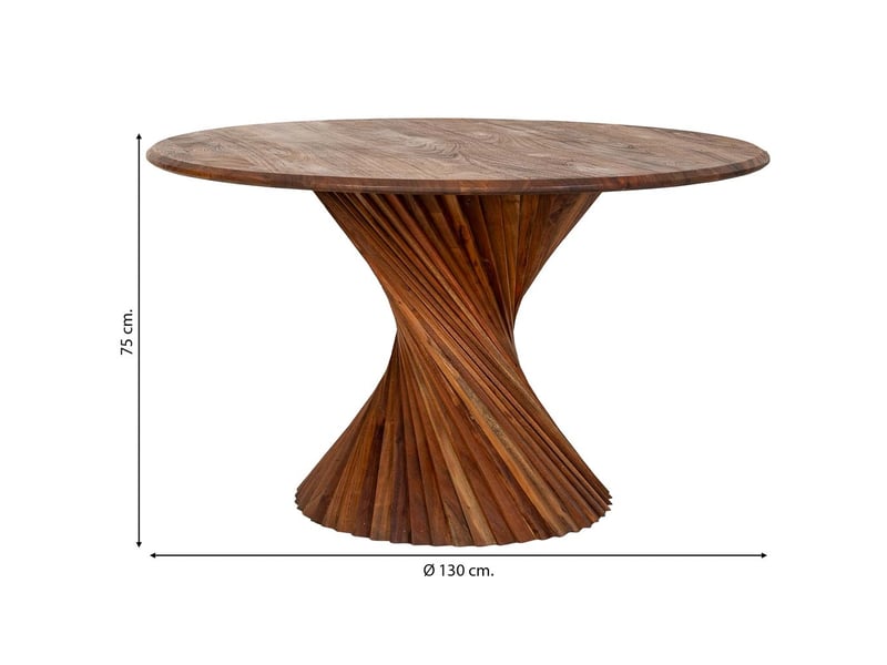  Table à manger en bois marron 130x130x75 cm (hauteur)  - Conforama C