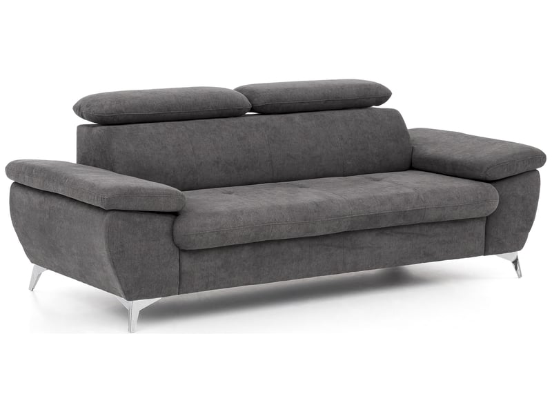 Canapé droit 3 places en tissu ALLY 2 coloris gris - Conforama C