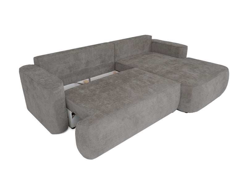  Canapé d'angle droit cassis avec coffre de rangement en tissu chenille - gris CASSIS - Conforama D