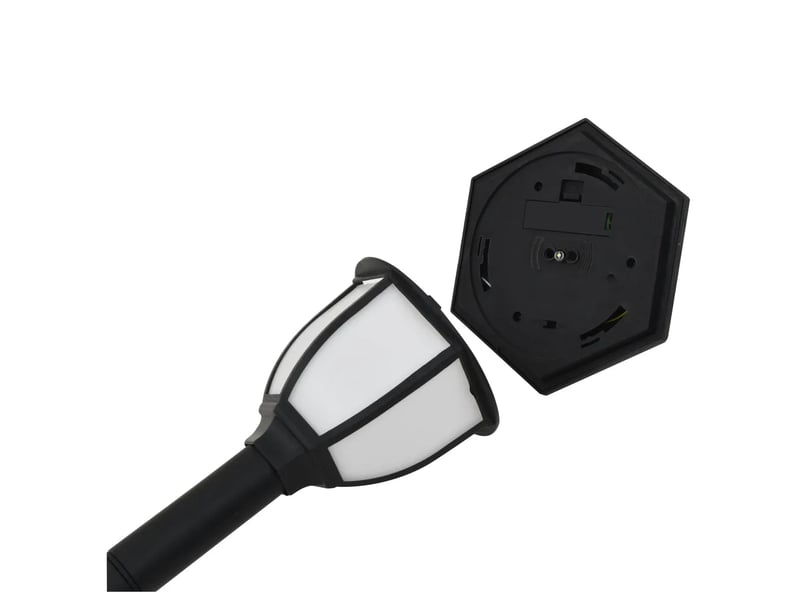  Lot de 3 lampes solaires d'extérieur jardin 16,5 x 14,5 x 73 cm avec installation facile en polypropylène noir 02_0045902  - Conforama E