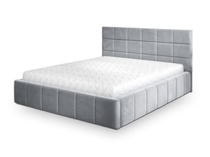 Lit coffre 200x200 cm <strong>MASSENO</strong>  <strong></strong> coloris gris