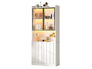 Vitrine coloris blanc 5 étagère(s) <strong>DESMIU</strong> <strong></strong> - 80 cmx200 cm