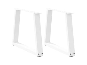 Lot de 2 pieds de table basse en forme de v 60 x 42-43,3 cm stable moderne en acier blanc 02_0056848