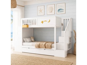 Lit superposé 2x90x200 cm <strong></strong> <strong></strong> coloris blanc