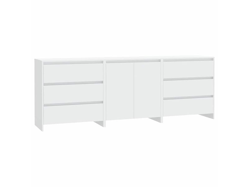  Buffets 3 pcs - bahut - meuble de rangement blanc bois d'ingénierie  - Conforama A
