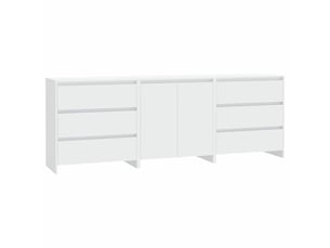 Buffets 3 pcs - bahut - meuble de rangement blanc bois d'ingénierie