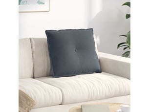 Coussin de dos, coussin de dossier gris foncé 60 x 50 cm tissu en velours côtelé cf54730