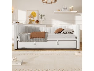 Lit banquette 90x200 cm <strong>ZOVIRA</strong>  <strong></strong> coloris blanc