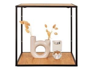 Chic-étagère murale décor chêne et métal 36x36 cm