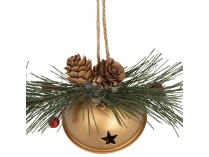 Sujet grelot pomme de pain métal d.6,5cm doré