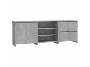 Buffets 3 pcs - bahut - meuble de rangement gris béton bois d'ingénierie