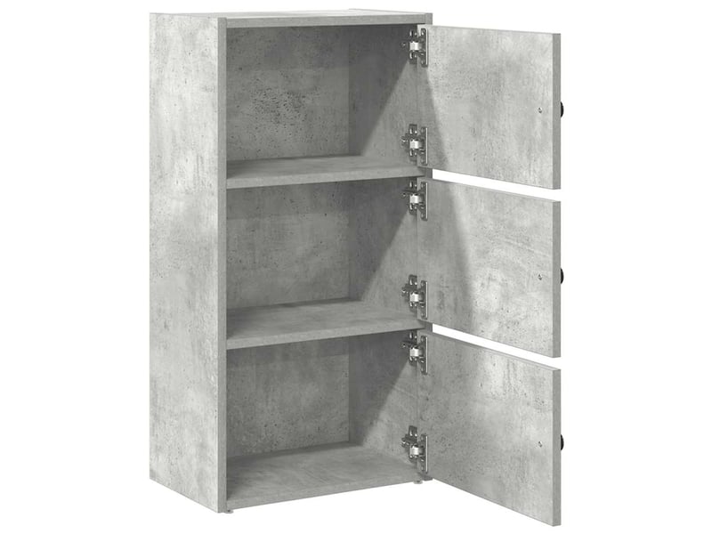  Bibliothèque, meuble de rangement salon gris béton 40x24x77 cm bois d'ingénierie  - Conforama E