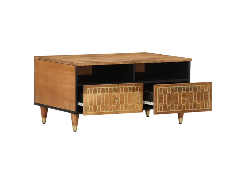  Table basse - table de salon - table à thé 80x54x40 cm bois de manguier massif  - Conforama C