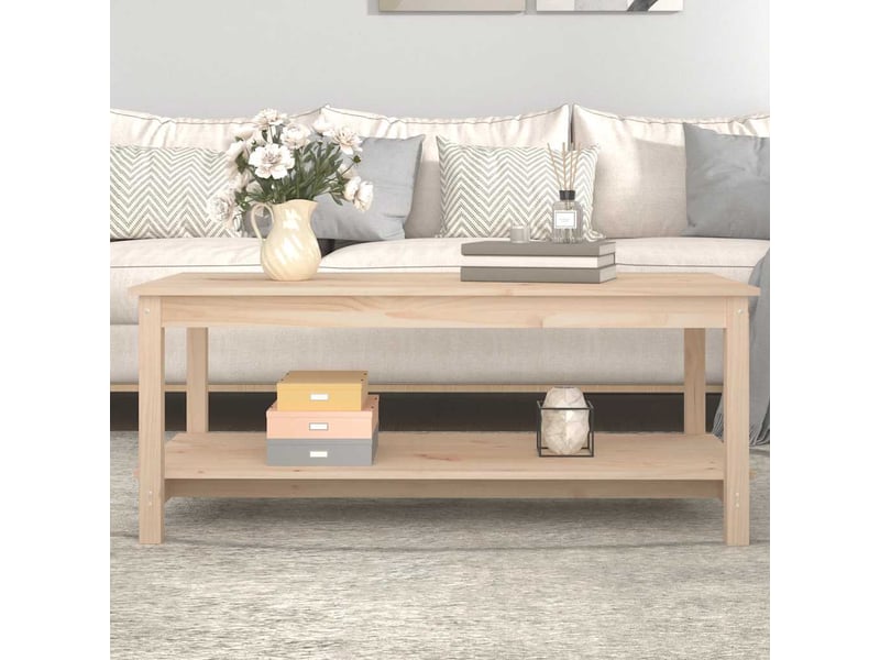  Table basse rectangulaire | table de salon 110x55x45 cm bois massif de pin  - Conforama B