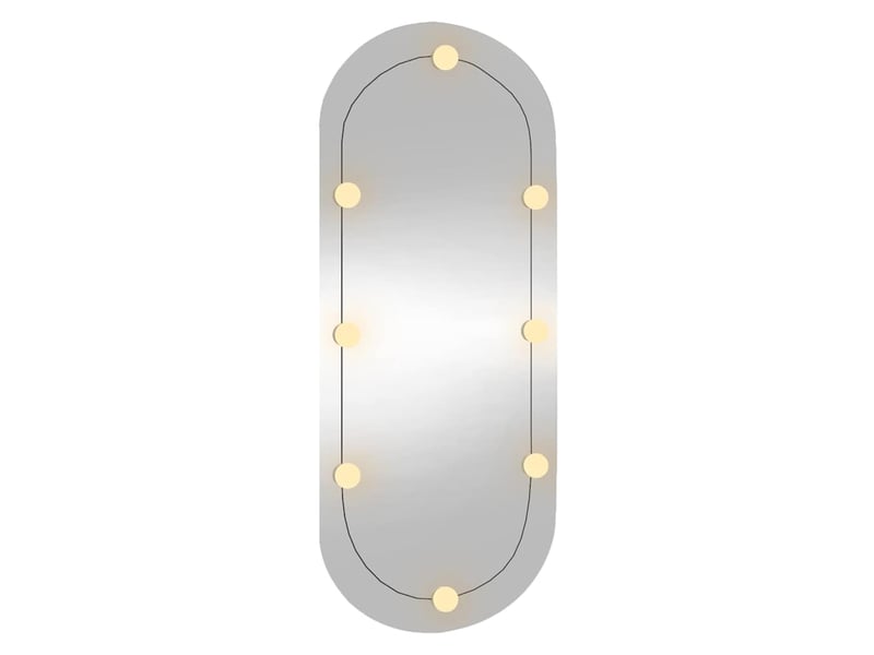 Miroir mural avec lumières led 45x100 cm verre ovale cf62822 - Conforama D