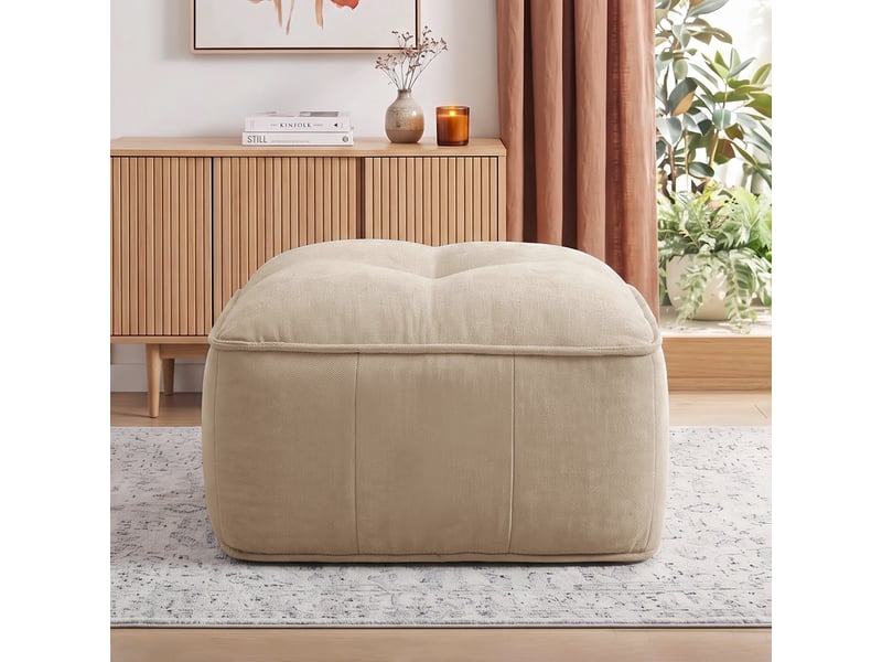  Pouf polyester-sable SF20260305032 - Conforama C