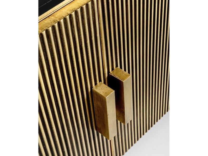 Buffet moderne doré et noir 4 portes 160 cm dorado - Conforama E