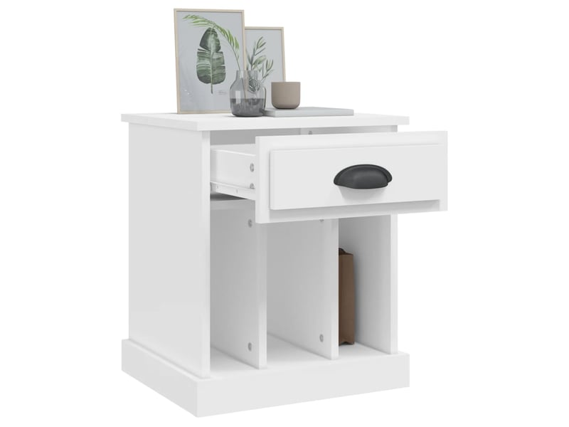  Lot de 2 tables de chevet - cabinet de chevet - table de nuit blanc 43x36x50 cm  - Conforama D