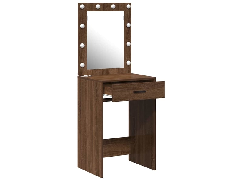 Coiffeuse, table de toilette chêne brun 50x41x135 cm bois d'ingénierie shl33790 - Conforama D
