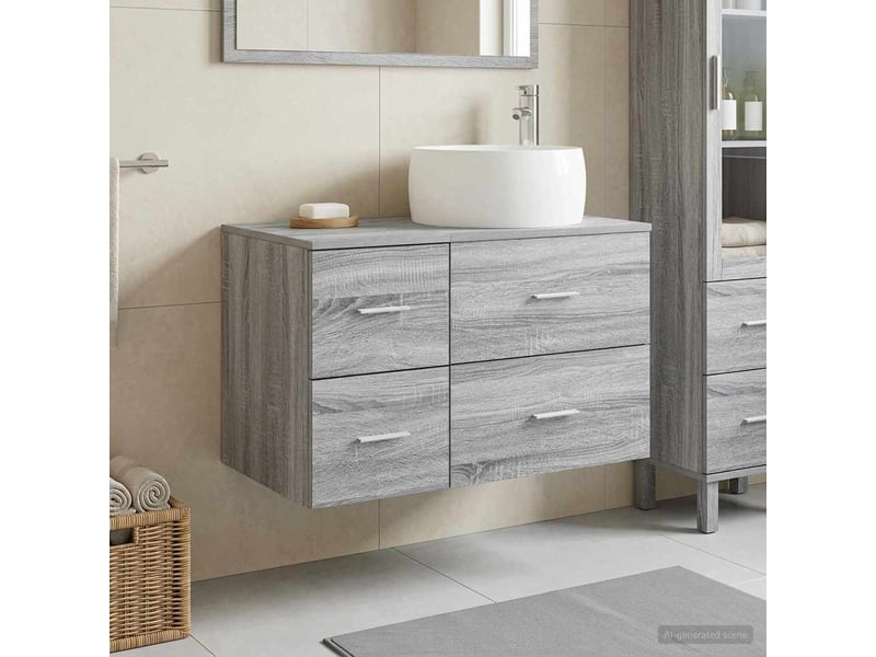  Ensemble de mobilier de salle de bain 2 pc sonoma gris cf64189  - Conforama B