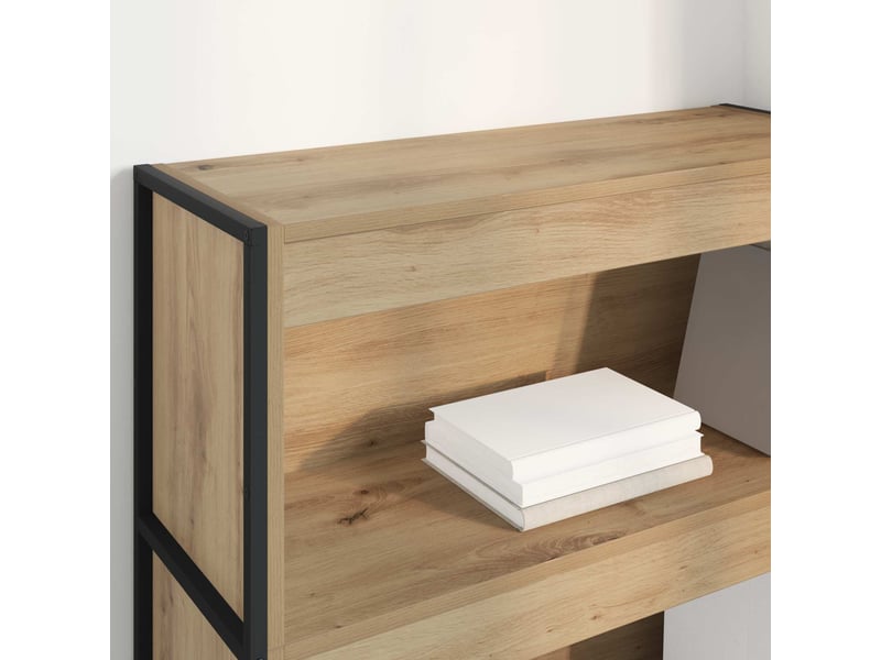 Bibliothèque, armoire à livres 80 x 30 x 121 cm bois d'ingénierie chêne artisan - Conforama D