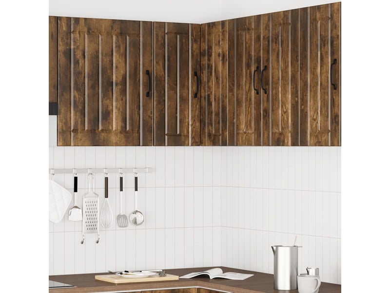 Armoire d'angle murale de cuisine lucca chêne fumé - Conforama C
