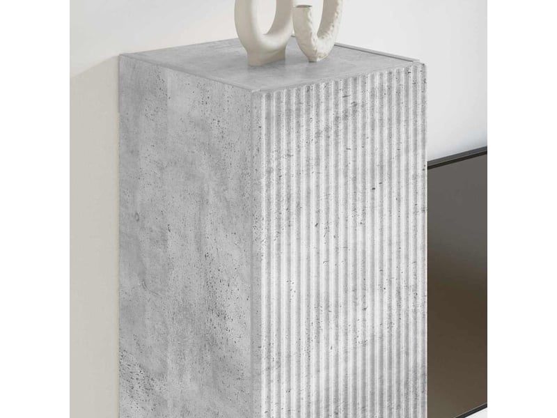  Meuble tv - banc tv - meuble de rangement mural 2 pcs béton bois d'ingénierie  - Conforama D