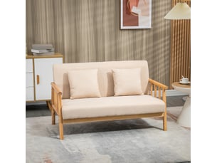 Canapé droit fixe DESVIAE  2 places Polyester beige