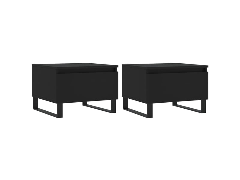  Tables basses 2 pcs | table de salon noir 50x46x35 cm bois d'ingénierie  - Conforama A