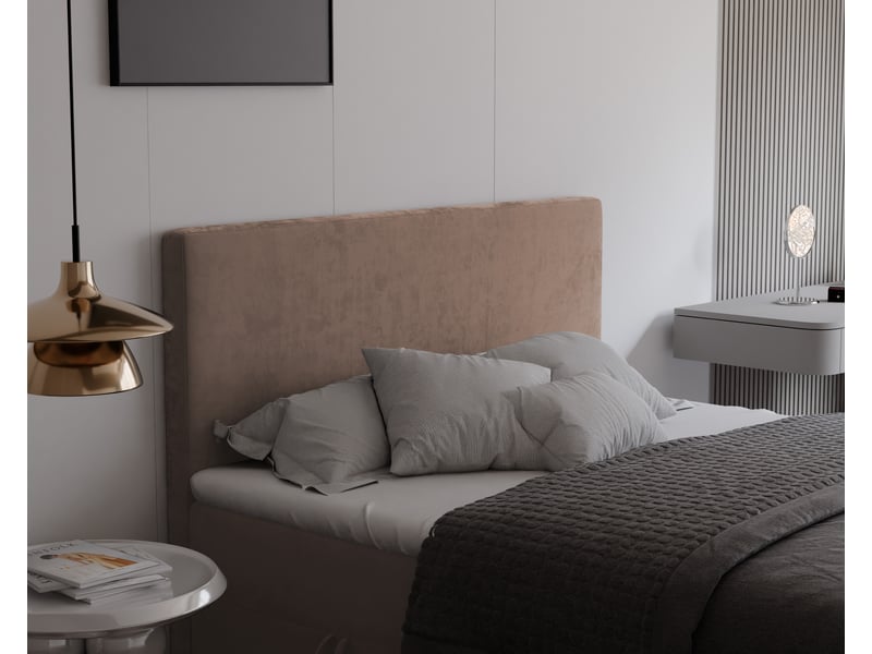  Lit coffre giulia - 160x200 cm - avec matelas et surmatelas - velours dense - marron clair GIULIA - Conforama D