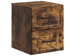 Table de chevet - cabinet de chevet - table de nuit mural chêne fumé 34,5 x 33 x 40 cm