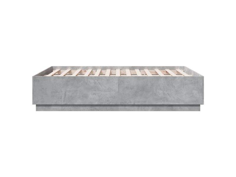  Lit double- lit adulte -  cadre de lit sans matelas gris béton 120x190 cm  - Conforama D