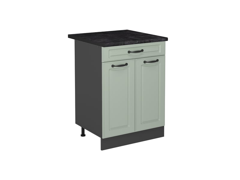  Vicco meuble cuisine, mint campagneanthracite, 60cm avec tiroir plan de travail anthracite  - Conforama A