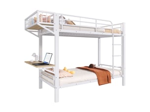 Lit superposé 90x200 cm <strong></strong> <strong>CozyNest</strong> coloris blanc