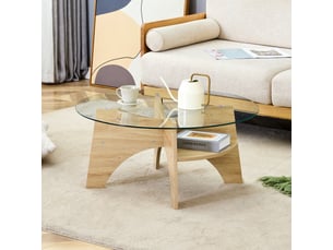 Table basse rond(e) coloris transparent <strong>ATELIER CONFORTIEL</strong> <strong></strong> - 80 cmx80 cm